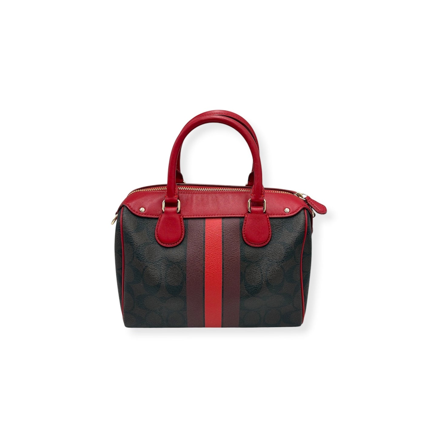 COACH 2Way Bag F38401 Red And Brown Rank (A)
