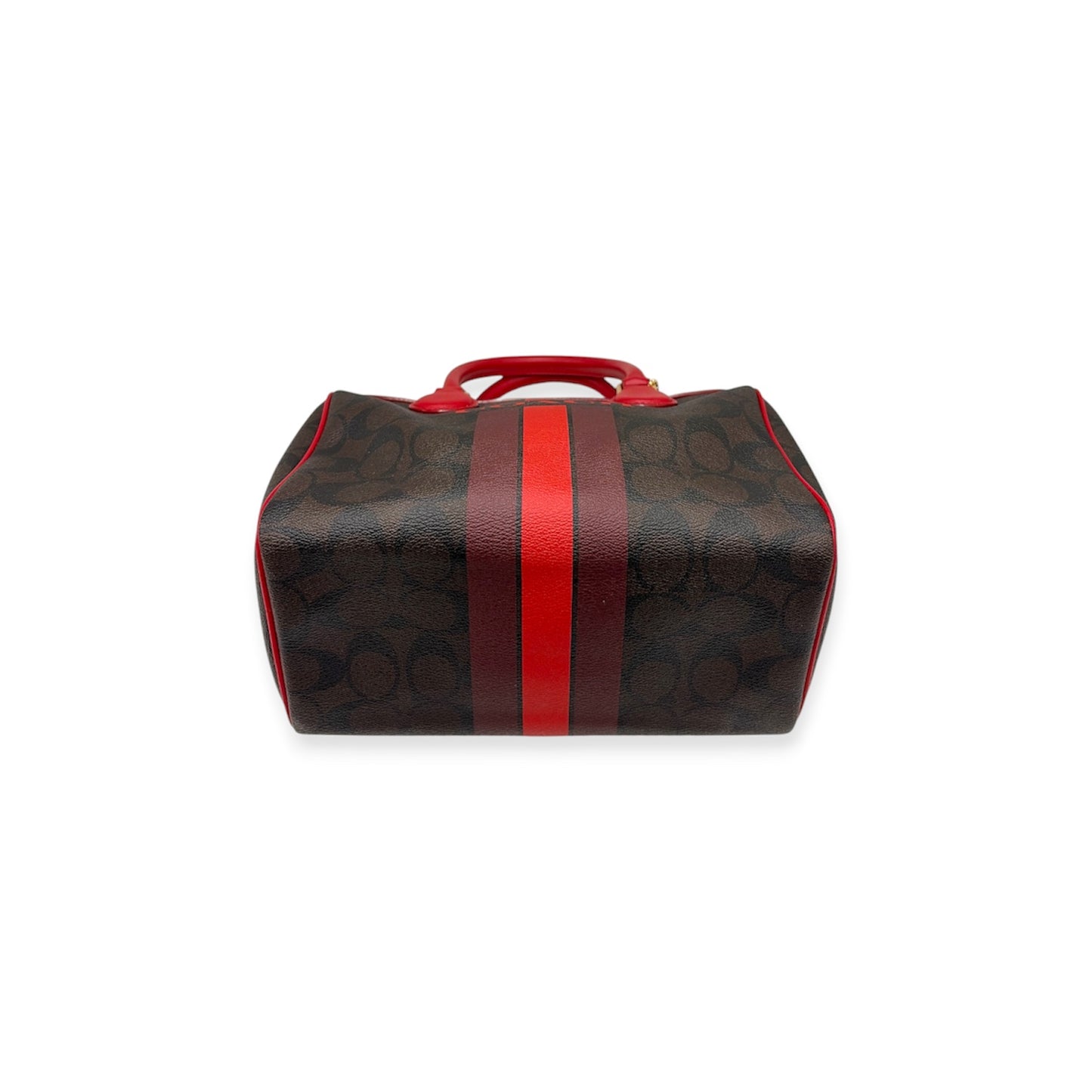 COACH 2Way Bag F38401 Red And Brown Rank (A)