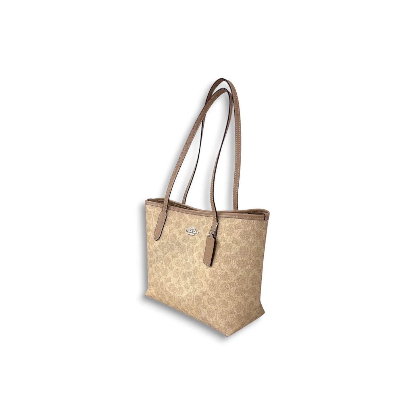 COACH Shoulder Bag CDX82 Beige Rank (AB)