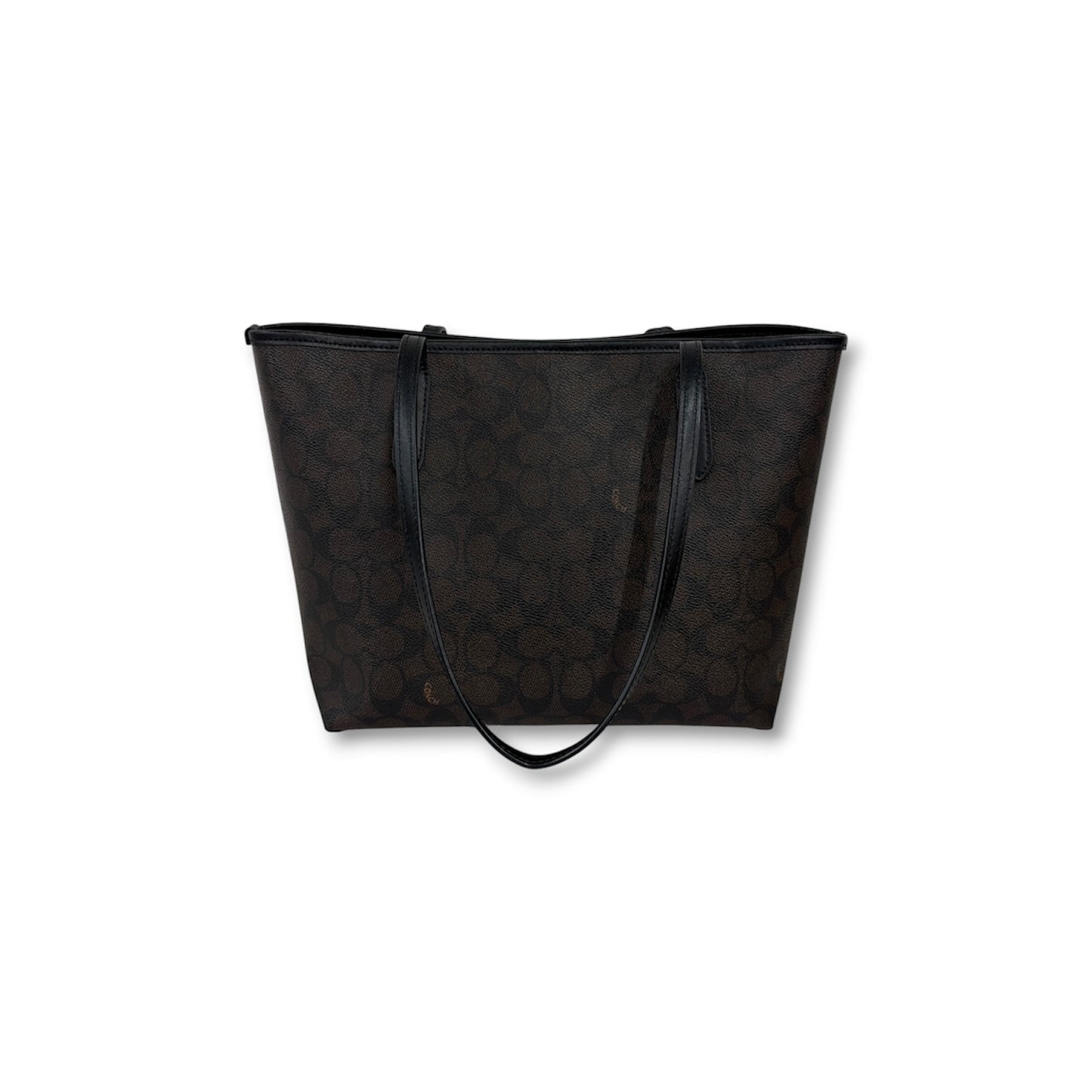 COACH Shoulder Bag CDX82 Brown And Black Rank (AB)