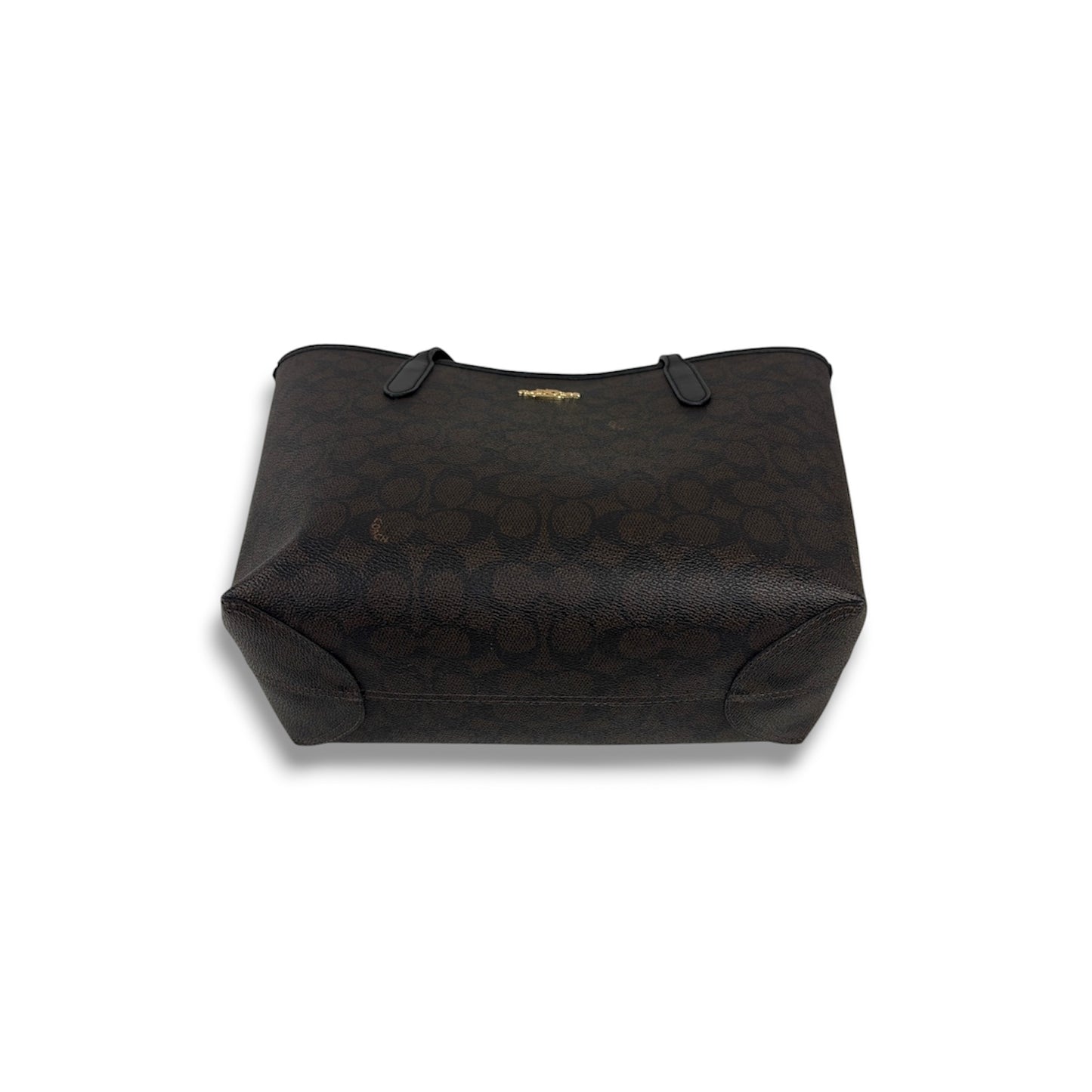 COACH Shoulder Bag CDX82 Brown And Black Rank (AB)