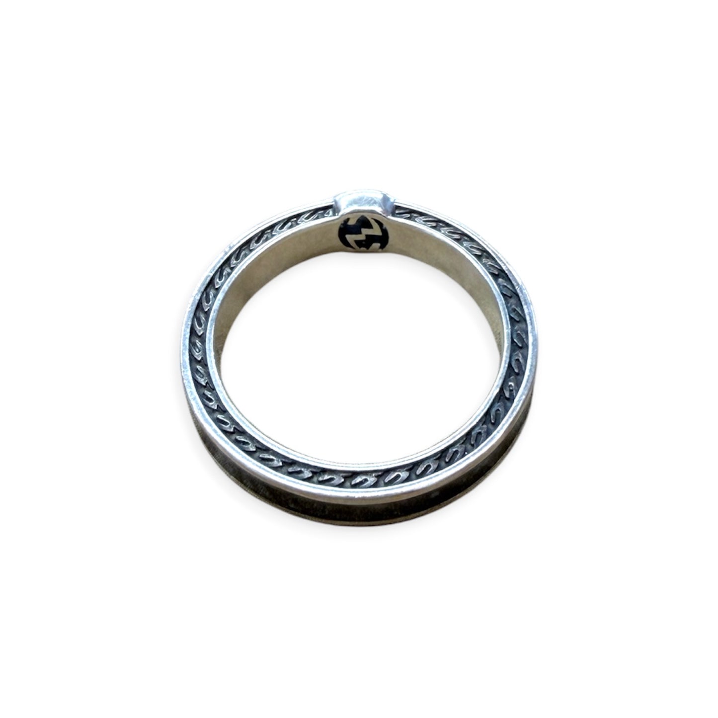 GUCCI Ring Sliver / Black YBC701620001 *Size14 Rank (B)