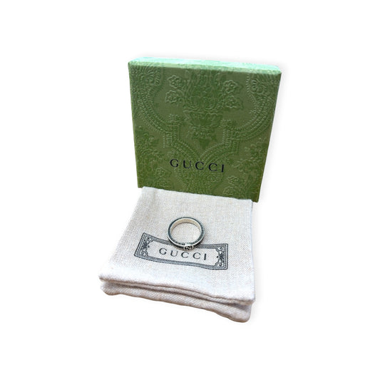 GUCCI Ring Sliver / Black YBC701620001 *Size14 Rank (B)