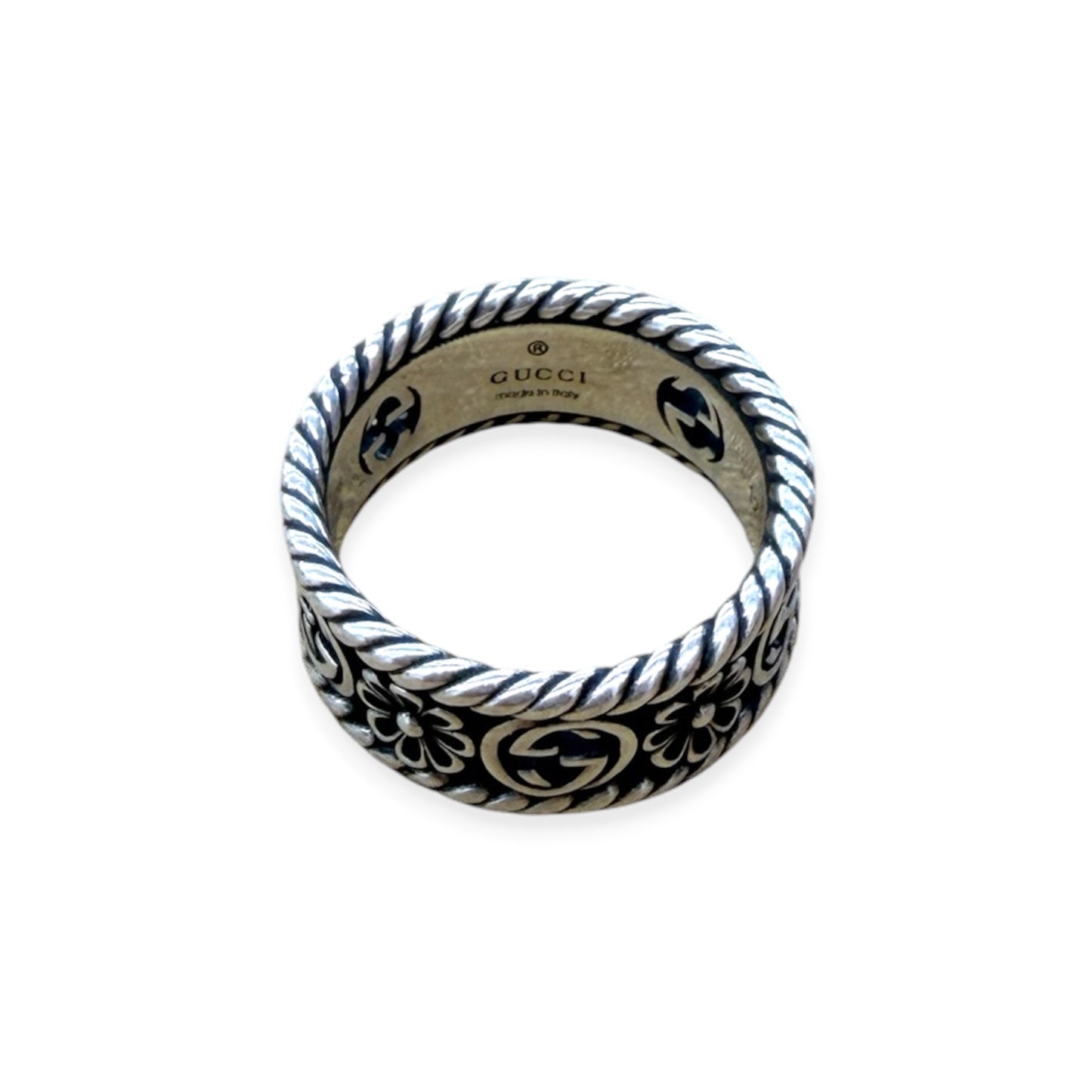 GUCCI Ring Sliver/black 577263*Size12 Rank (B)