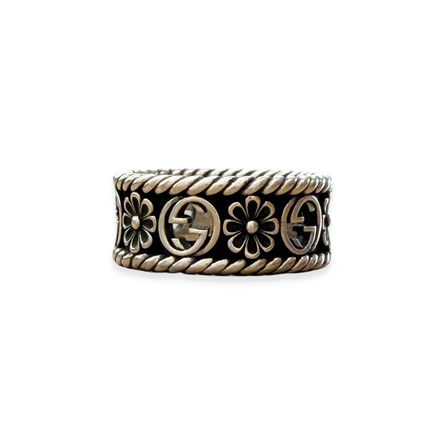 GUCCI Ring Sliver/black 577263*Size12 Rank (B)