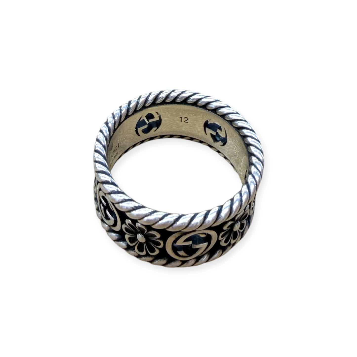 GUCCI Ring Sliver/black 577263*Size12 Rank (B)