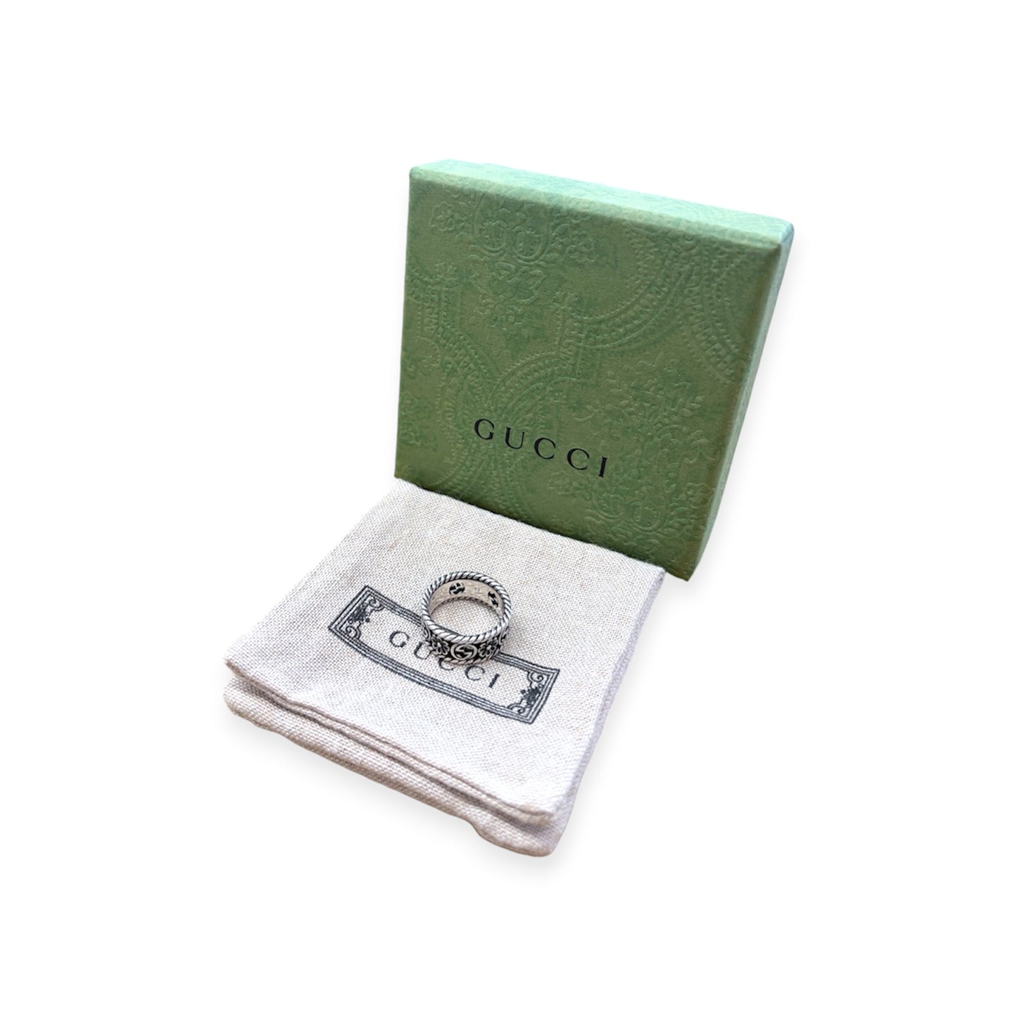 GUCCI Ring Sliver/black 577263*Size12 Rank (B)