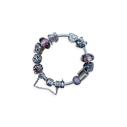 PANDORA Bracelet Sliver *With Charm 13P Rank (B)