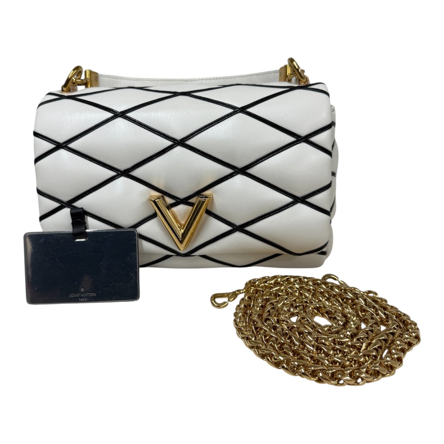 LOUIS VUITTON 2WAY BAG PICO GO-14 M23762 WHITE/BLACK