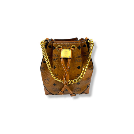 MCM SHOULDER BAG MWDAABF03C0001 RANK (B) BROWN DAMAGE