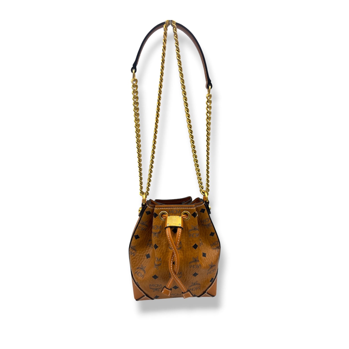 MCM SHOULDER BAG MWDAABF03C0001 RANK (B) BROWN DAMAGE