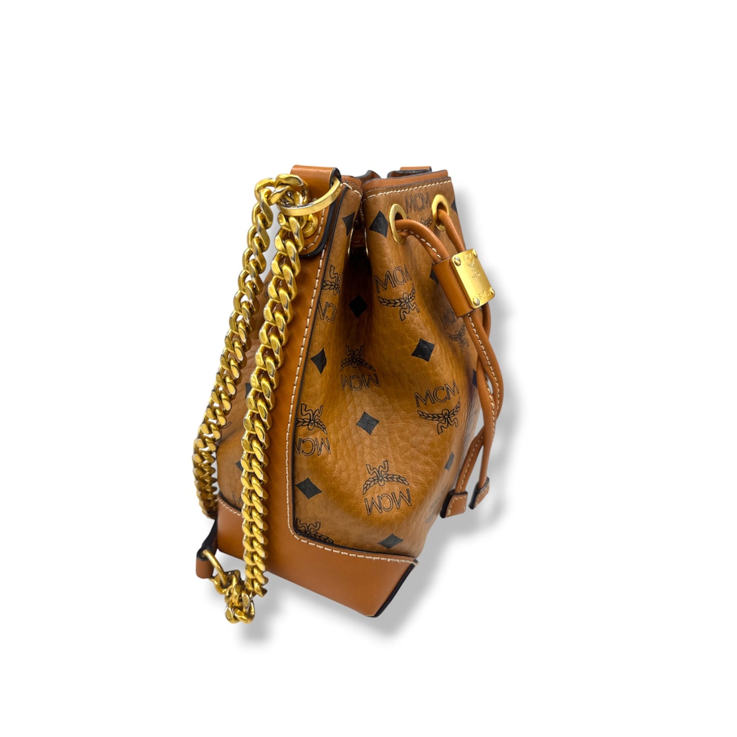 MCM SHOULDER BAG MWDAABF03C0001 RANK (B) BROWN DAMAGE