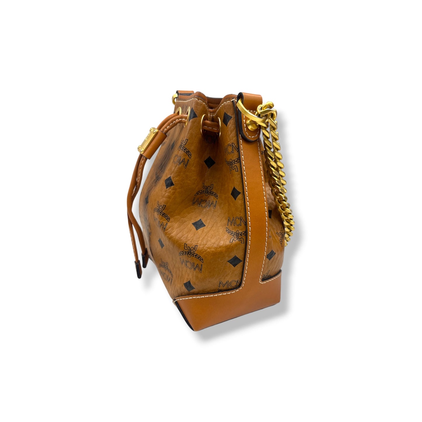 MCM SHOULDER BAG MWDAABF03C0001 RANK (B) BROWN DAMAGE