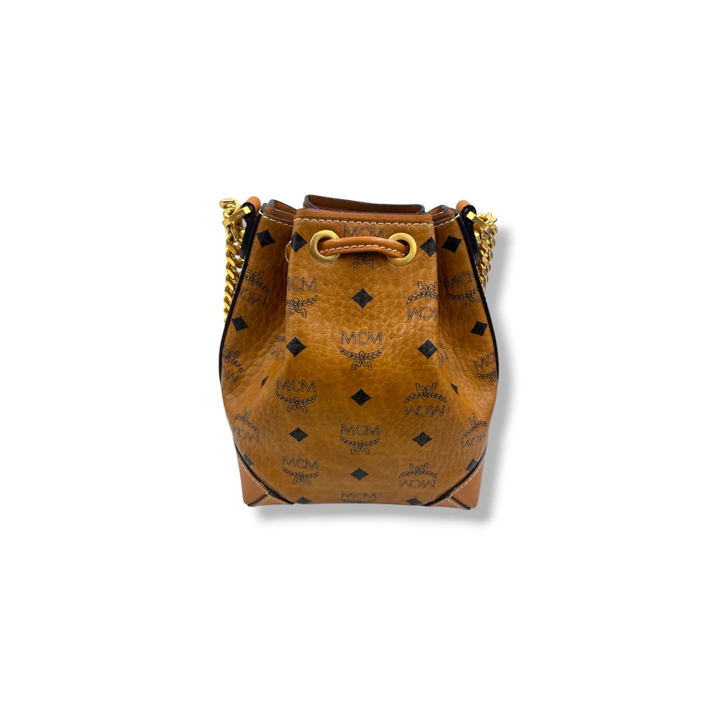 MCM SHOULDER BAG MWDAABF03C0001 RANK (B) BROWN DAMAGE