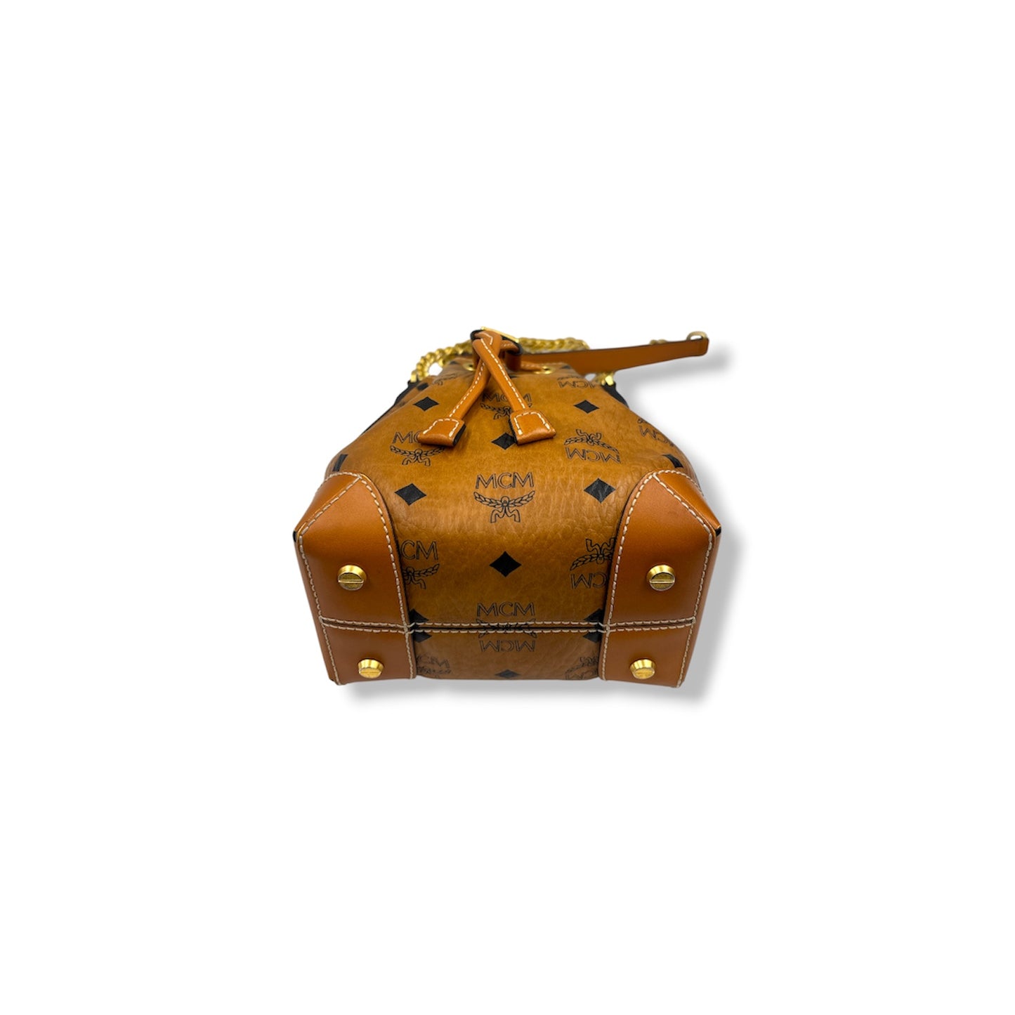 MCM SHOULDER BAG MWDAABF03C0001 RANK (B) BROWN DAMAGE
