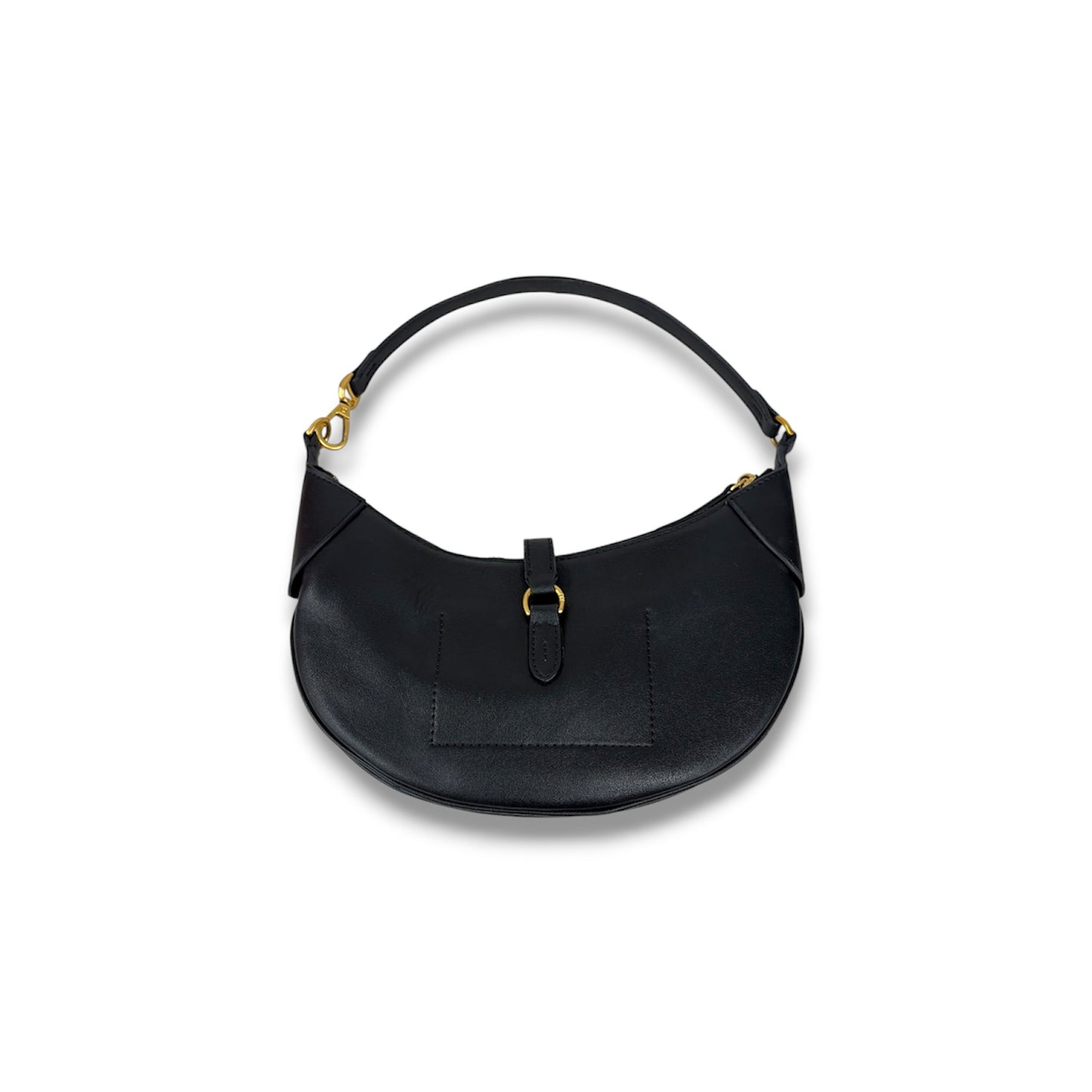POLO RALPH LAUREN Shoulder Bag Black POLO ID pebbled mini *Scratch/Damage* Rank (B)