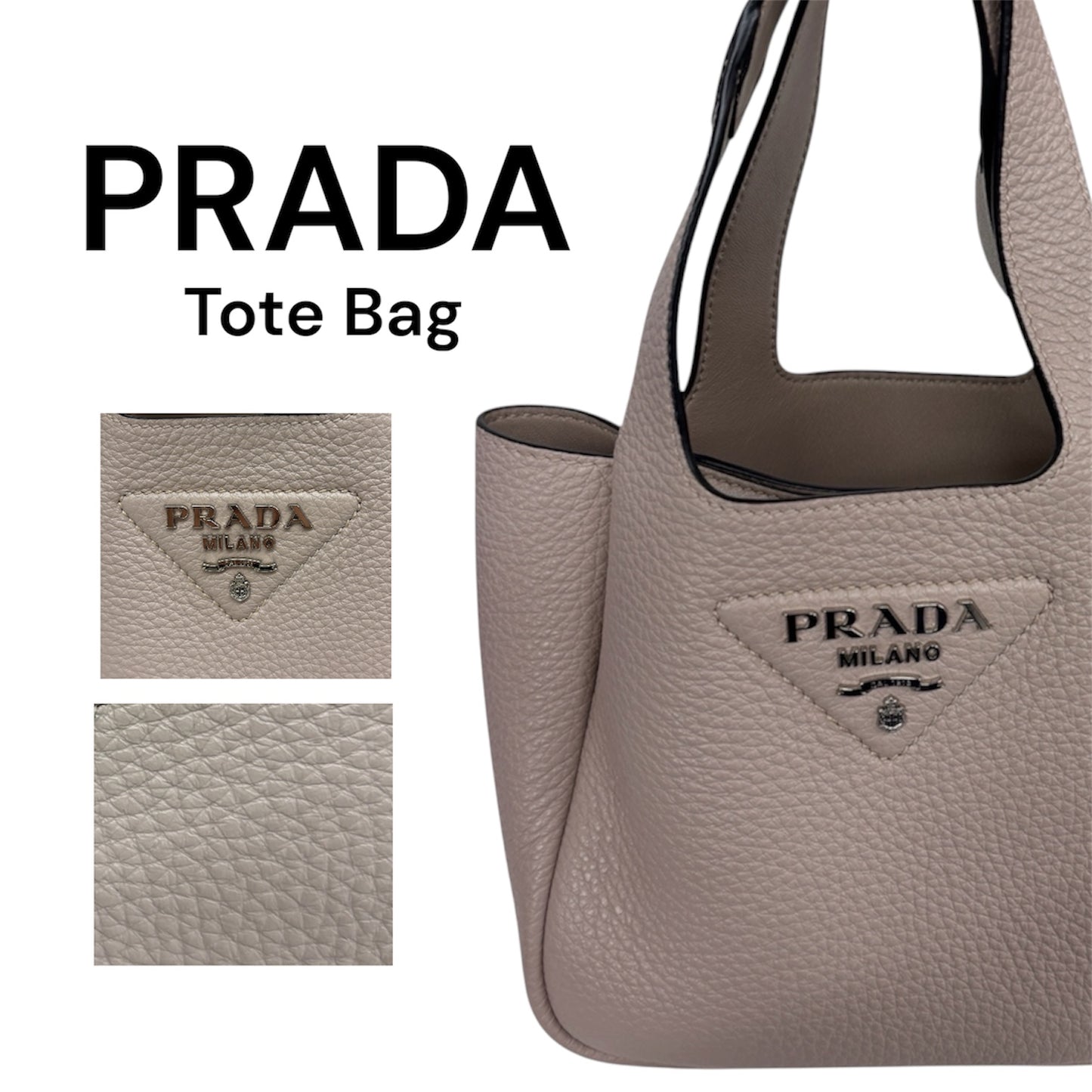 PRADA Tote Bag NFC Pink Liaison small leather