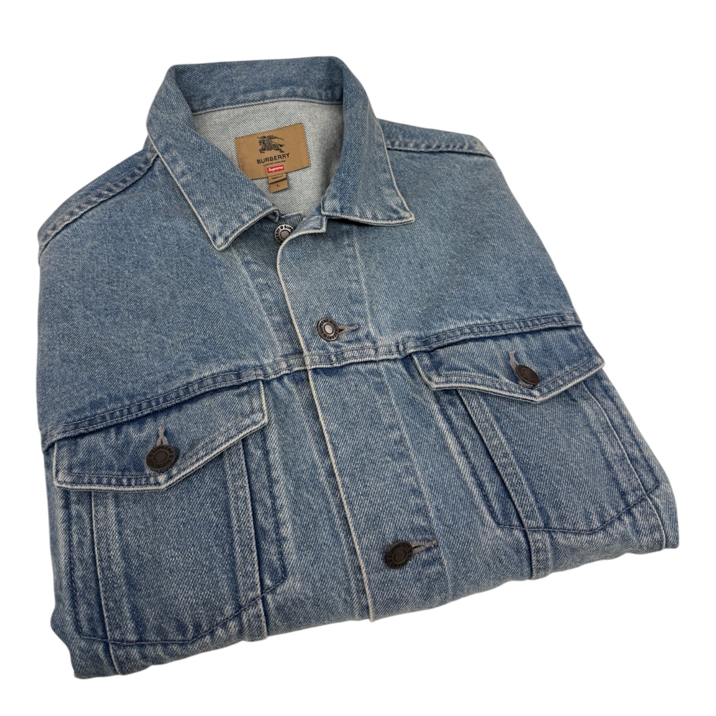 BURBERRY X SUPREME JACKET SIZE L SKY BLUE 101837
