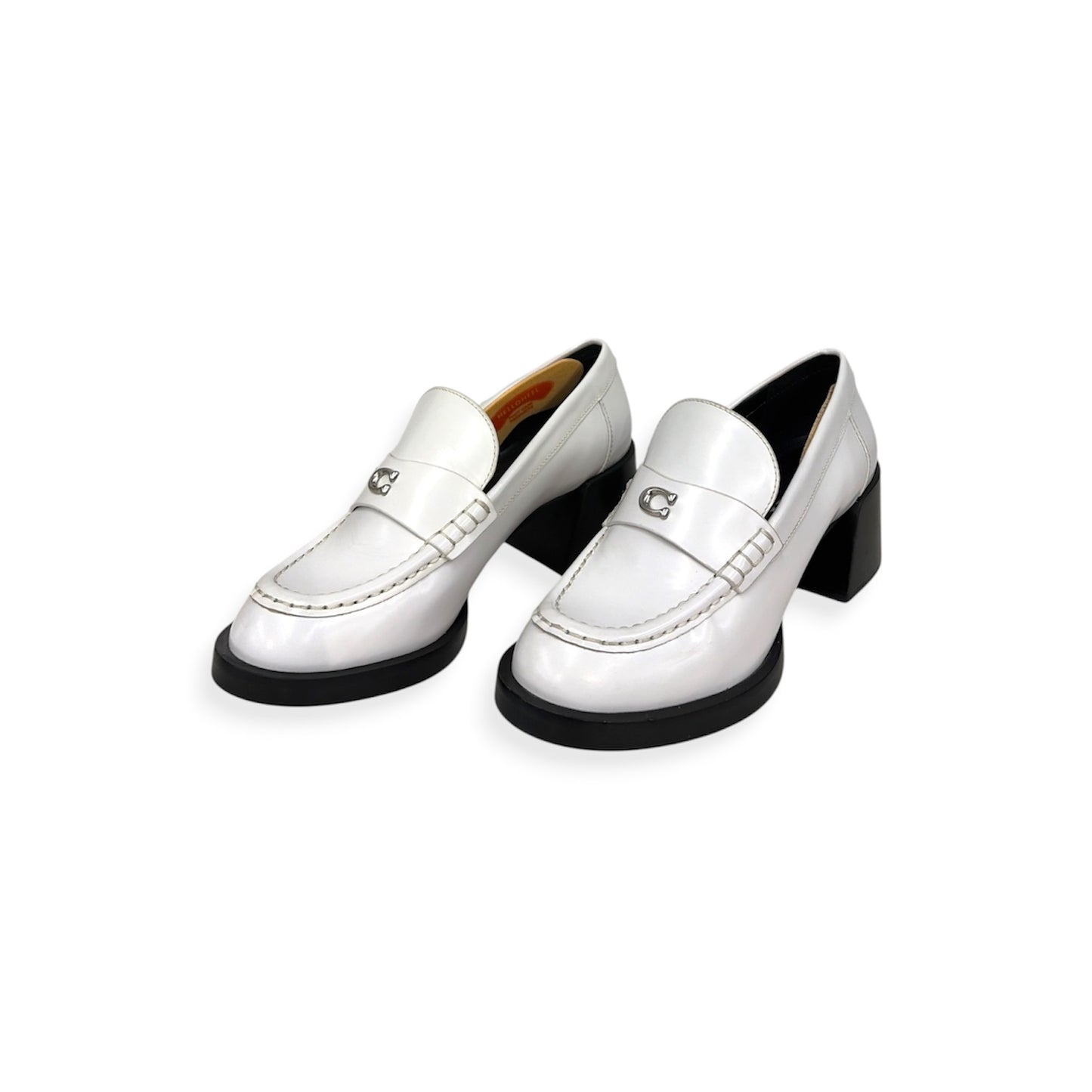COACH Pumps 37.5 Lady's White Natalie Loafer *CU228 Rank(B)