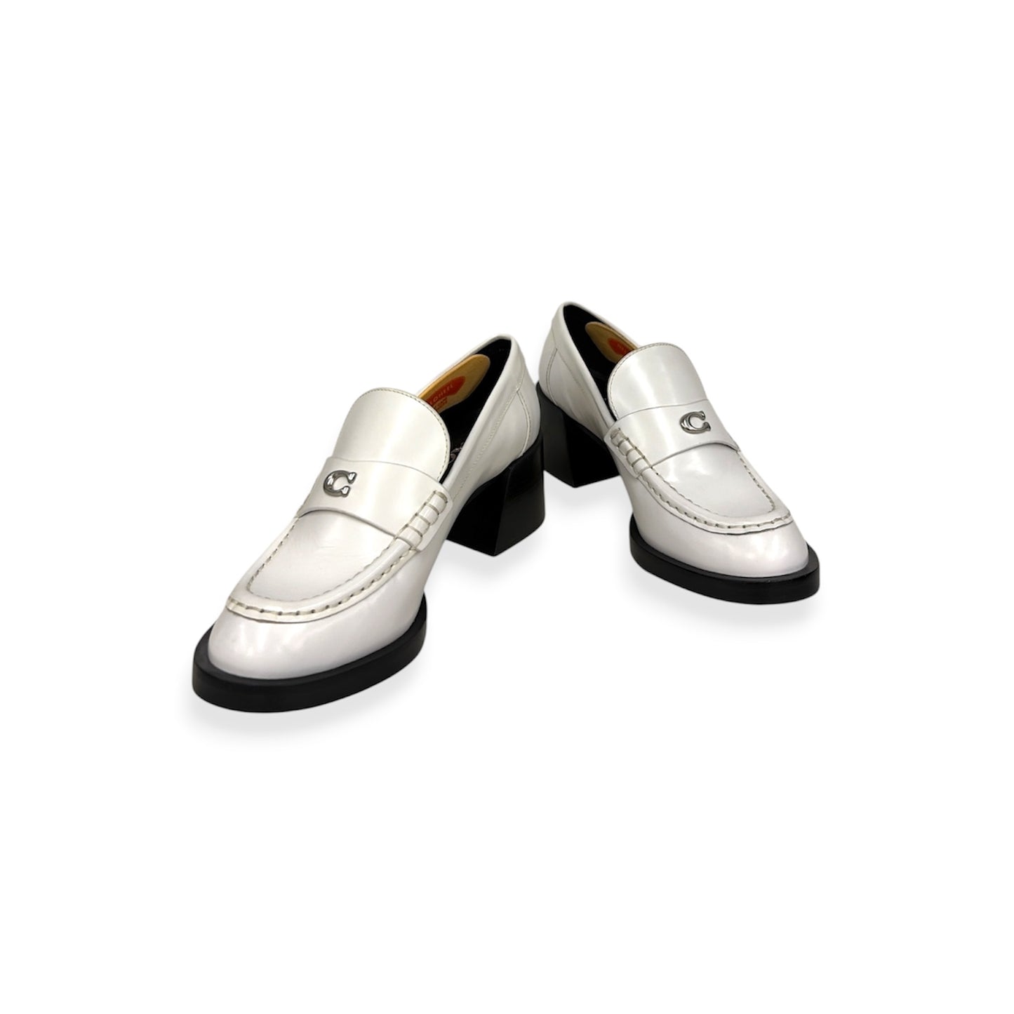 COACH Pumps 37.5 Lady's White Natalie Loafer *CU228 Rank(B)