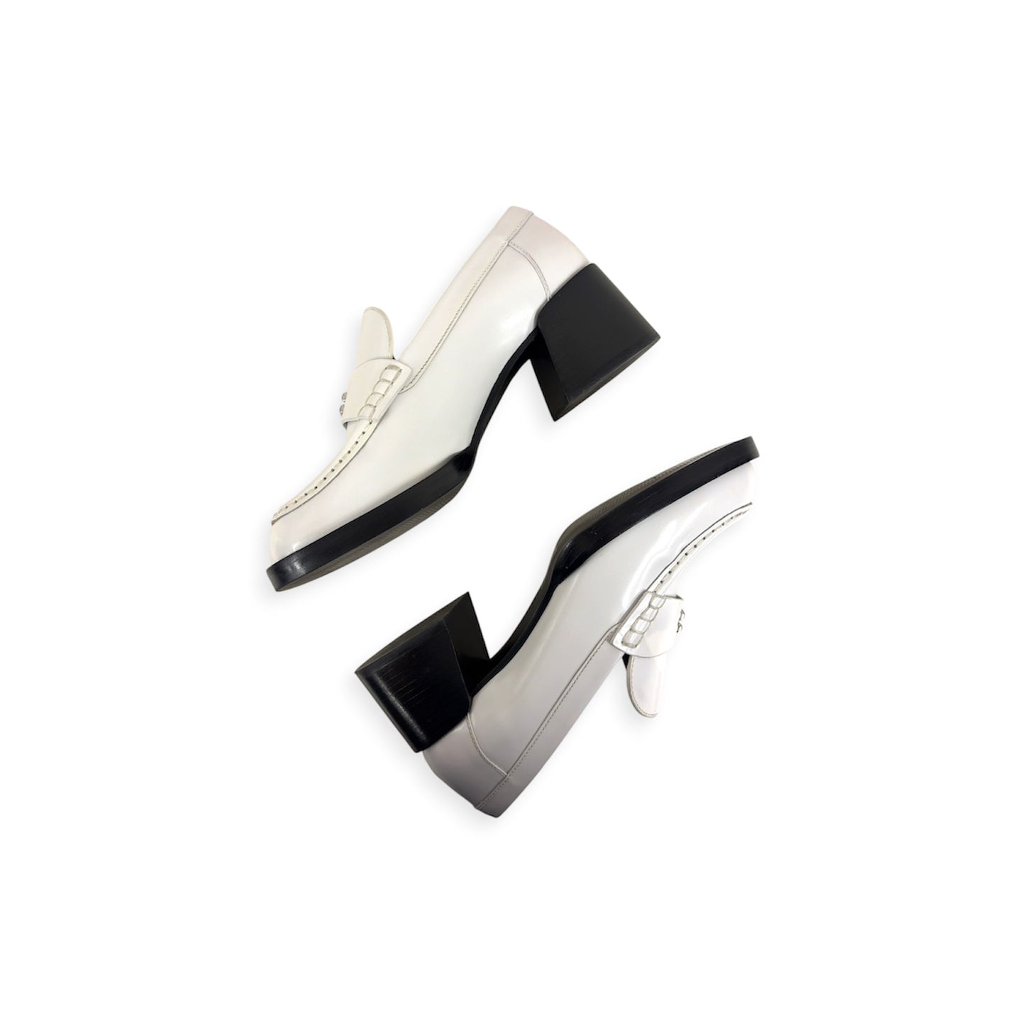 COACH Pumps 37.5 Lady's White Natalie Loafer *CU228 Rank(B)