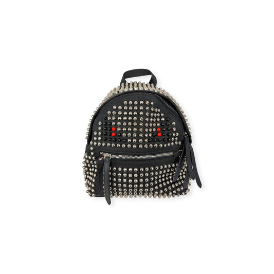FENDI Rucksack 8BZ036-43U Black And Ailver 159-8762 Rank (B)