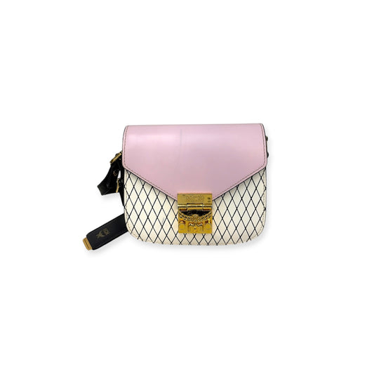 MCM Crossbody Bag Pink And Black Scratch / Stain D2918 Tri Color Leather Patricia Rombi Rank(B)