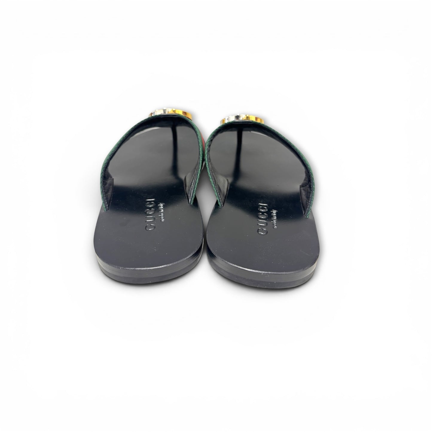 GUCCI SANDAL 5 MENS BLACK/GREEN/RED RANK (A)  630307