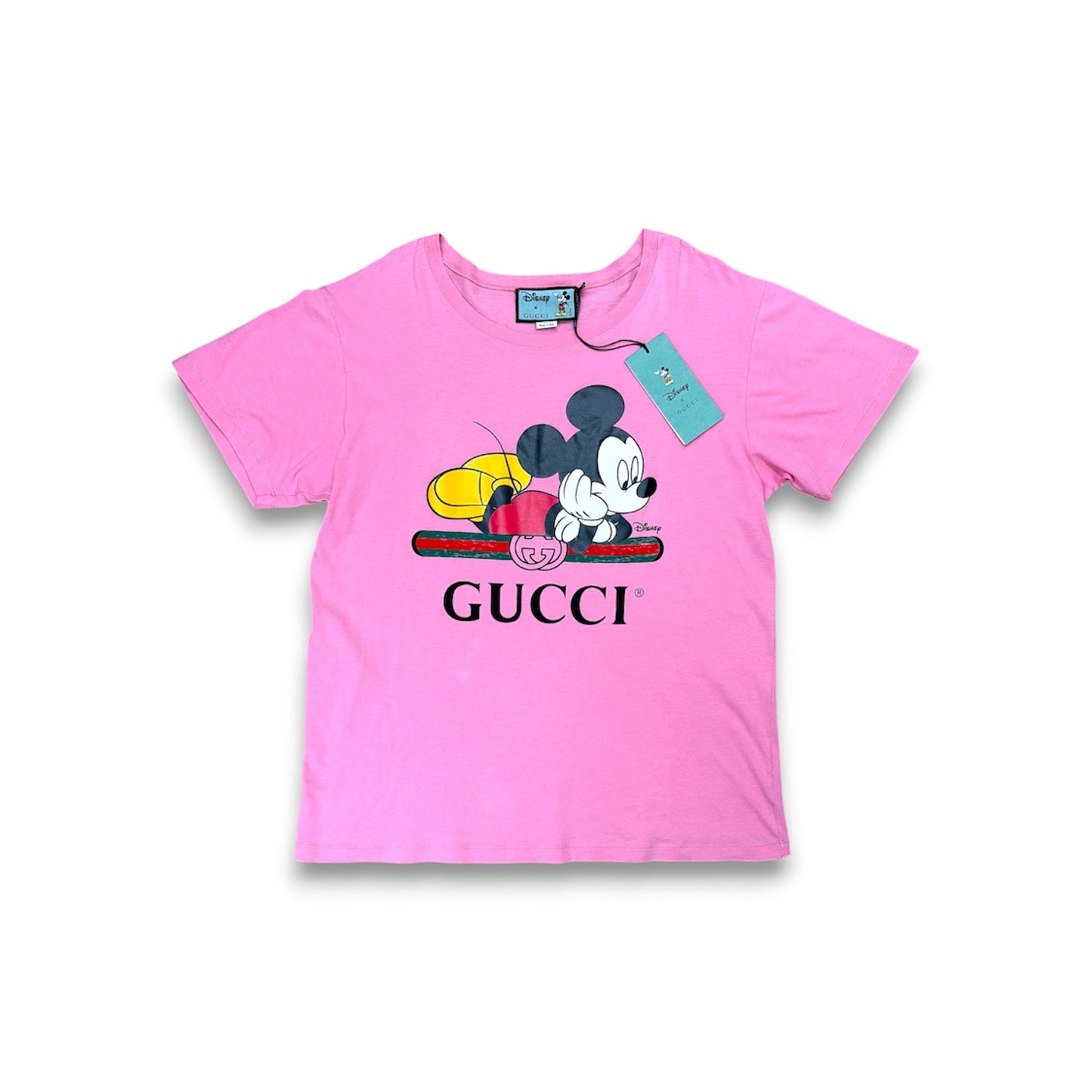GUCCI t-Shirt SIZE S Lady's Pink 492347 Mickey Mouse Print Rank (B)