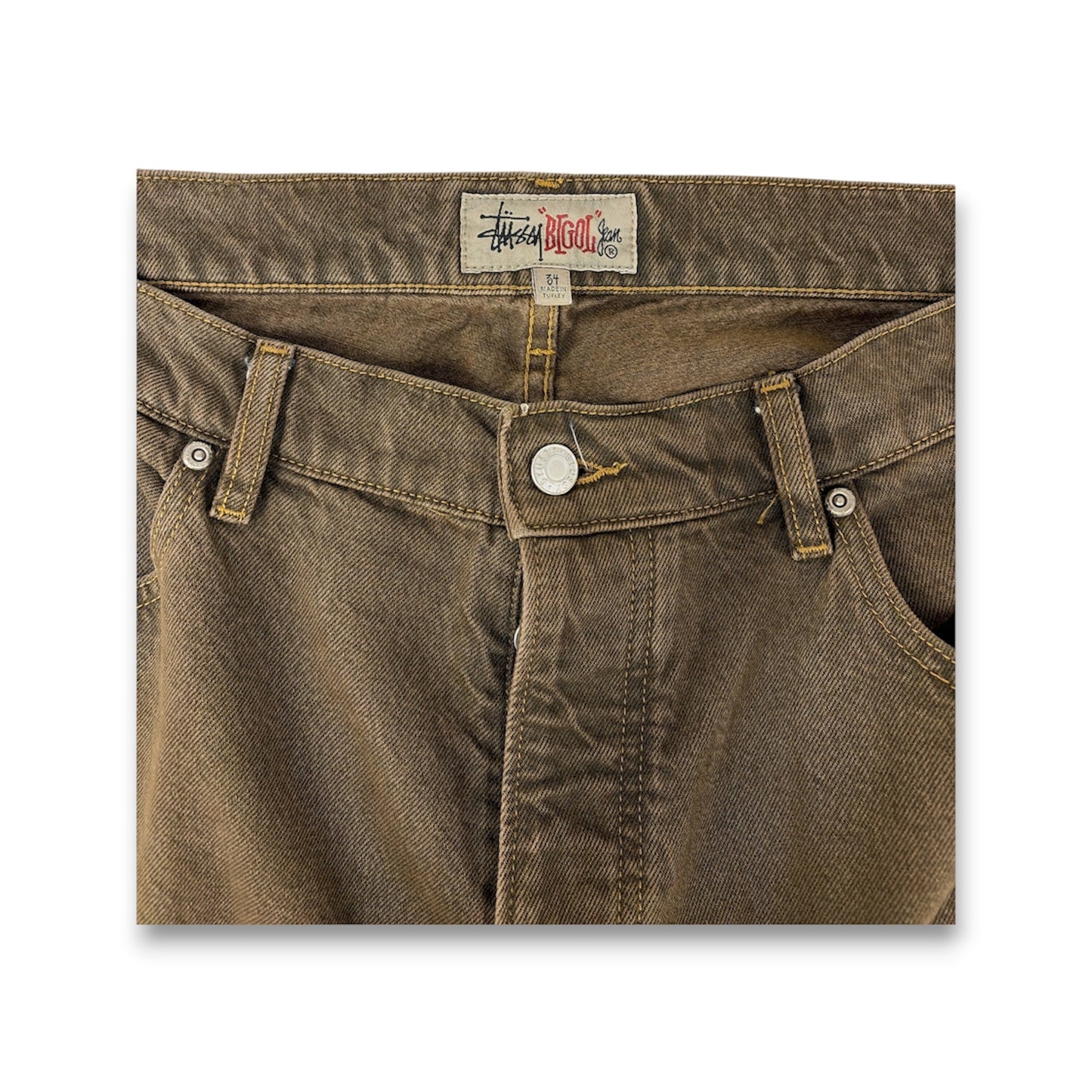 Stussy Leans 34 Mens Dark Brown Big 0L Rank (B)
