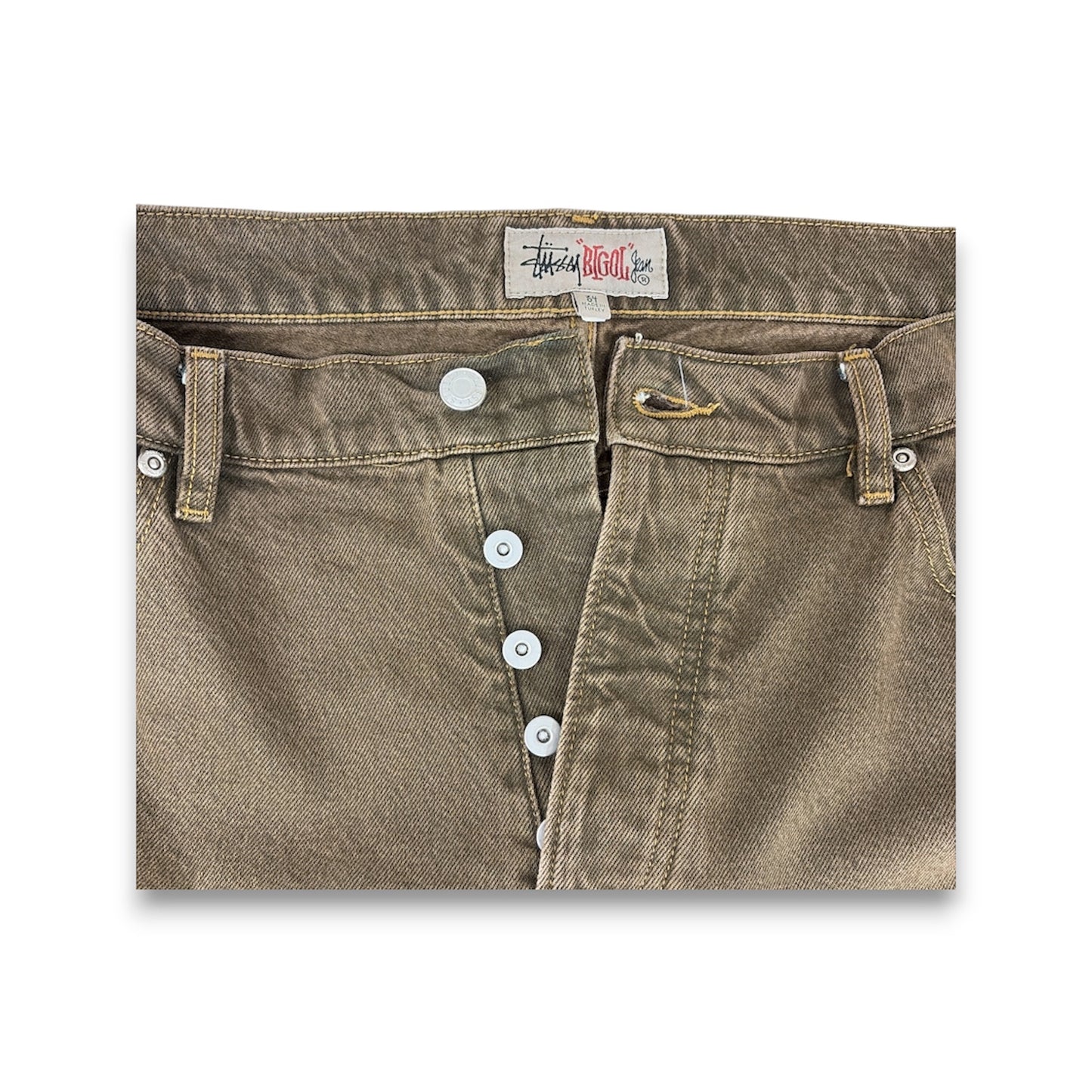 Stussy Leans 34 Mens Dark Brown Big 0L Rank (B)