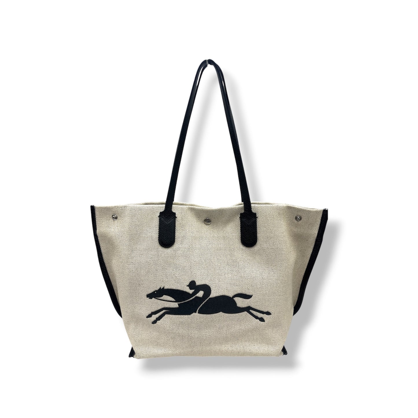 LONGCHAMP Tote Bag 10090HS Beige Stain/Damage Rank(B)