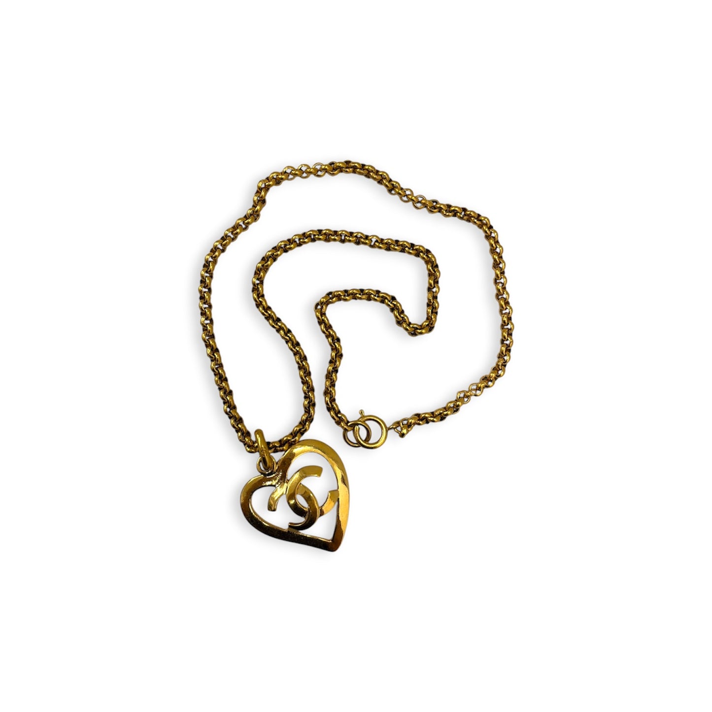 CHANEL Necklce Gold Cocomark Heart Rank(B)