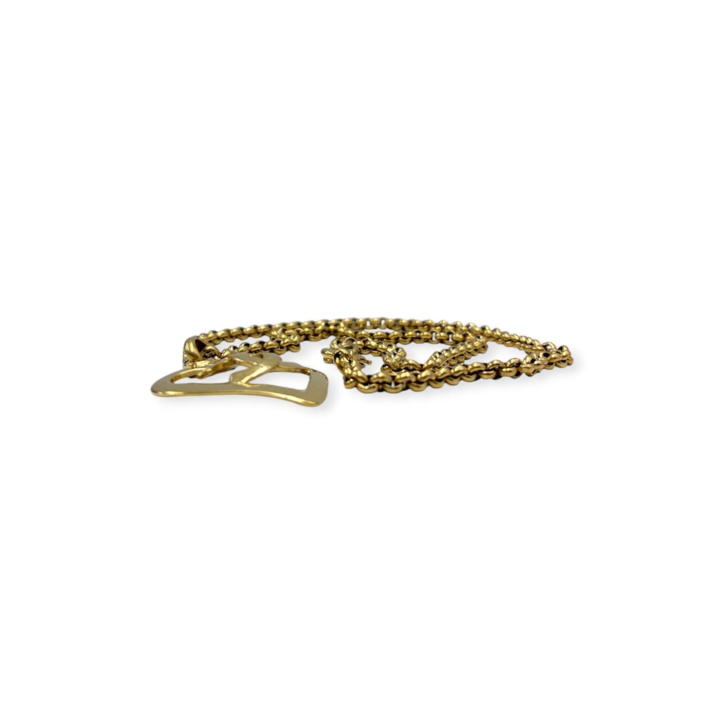 CHANEL Necklce Gold Cocomark Heart Rank(B)