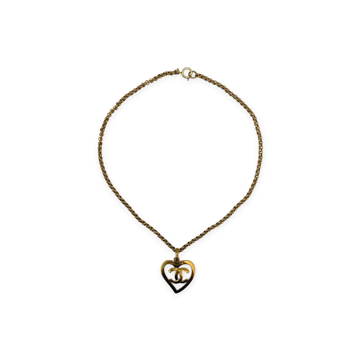 CHANEL Necklce Gold Cocomark Heart Rank(B)