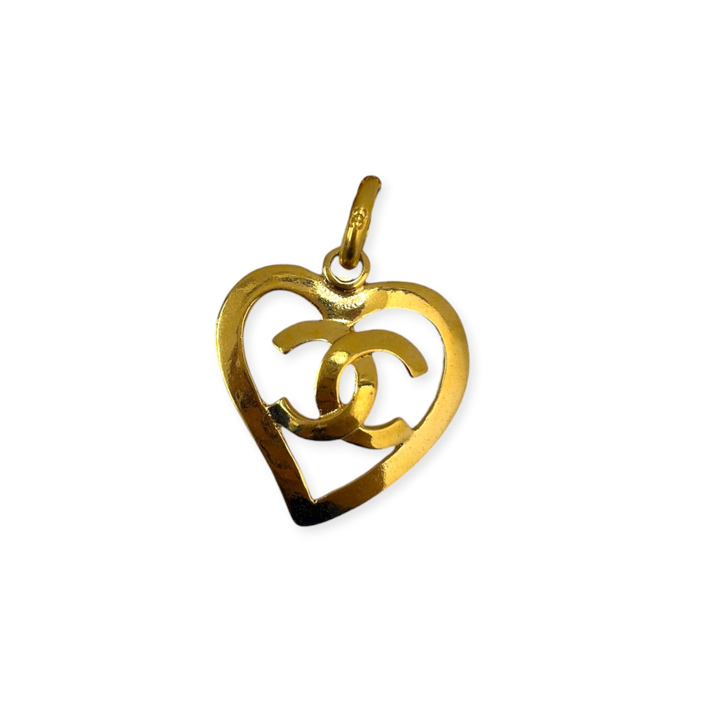 CHANEL Necklce Gold Cocomark Heart Rank(B)