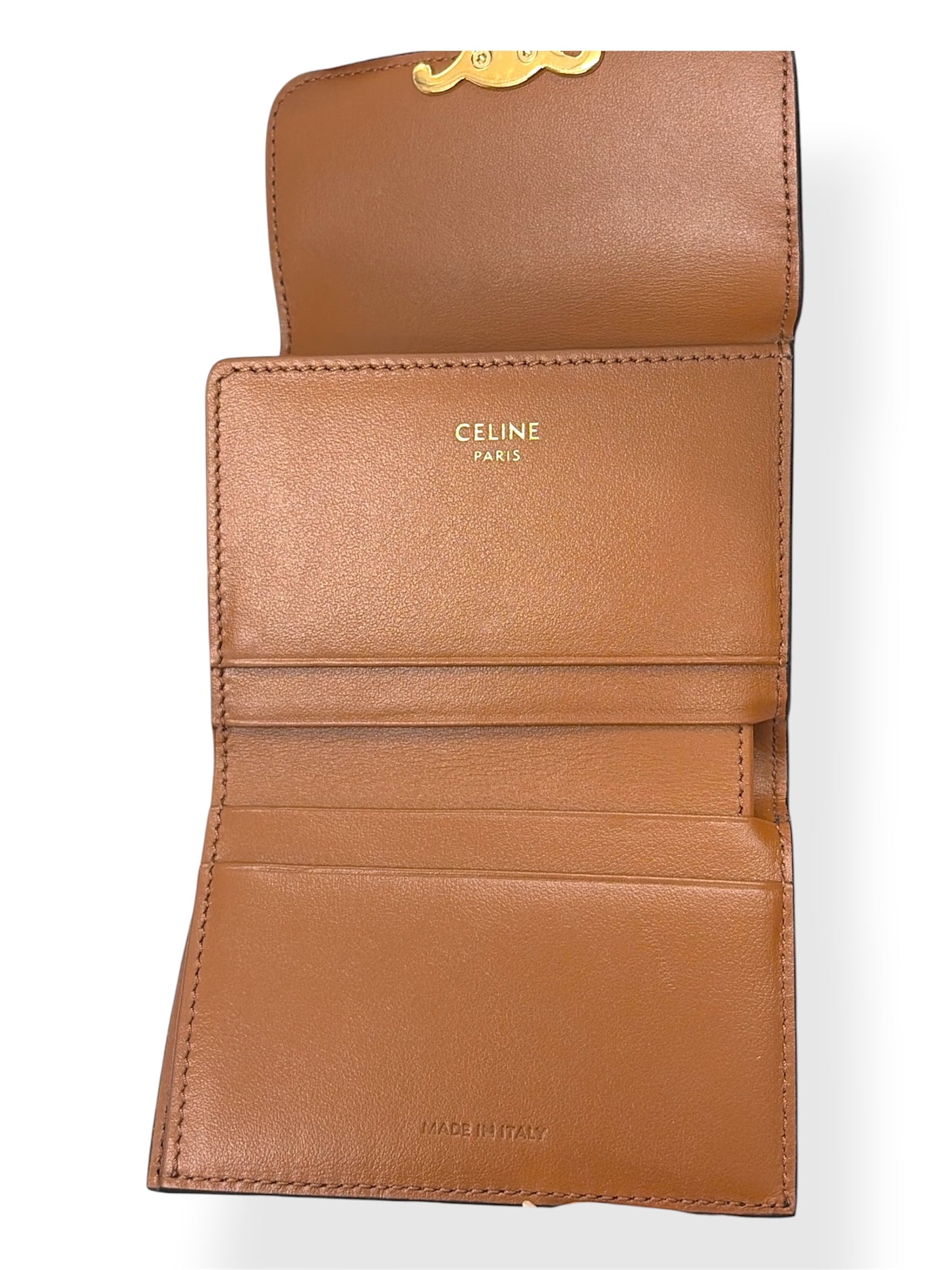 CELINE Compact Wallet with Coin case F-IE-1223 Black and Brown Rank(B)