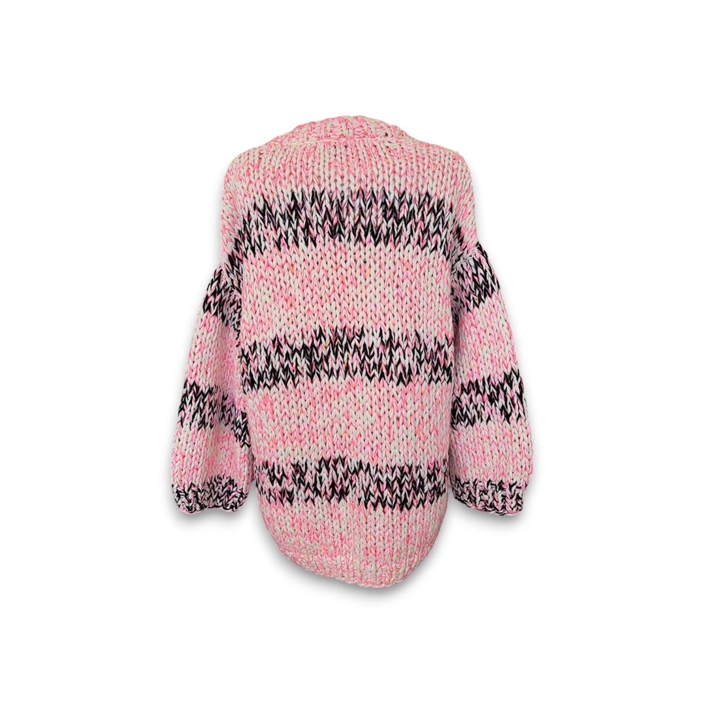 CHANEL Cashmere Blend Cardigan 34 Lady's Pink And Black P64378K60241 *Stain* Rank (B)