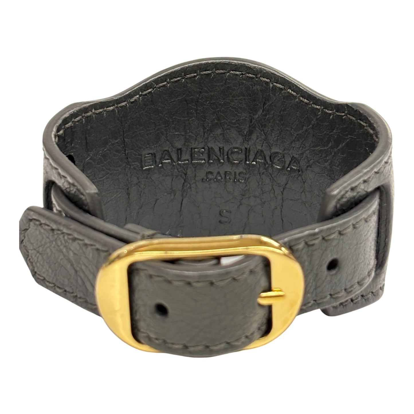 BALENCIAGA Leather Brcelet 225277 Gray