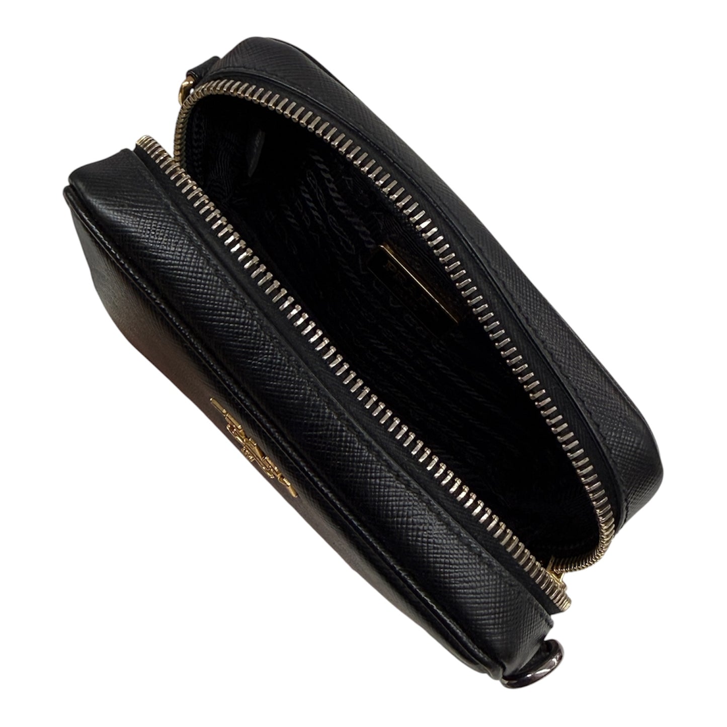 PRADA SHOULDER BAG 1N1674 BLACK WITH CARD/BOX