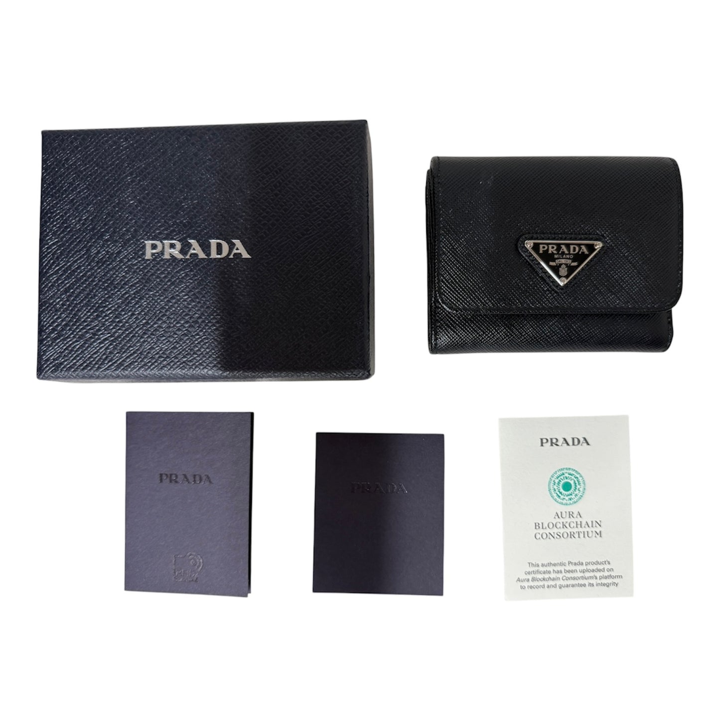 PRADA Wallet 1MH043 Black With Box