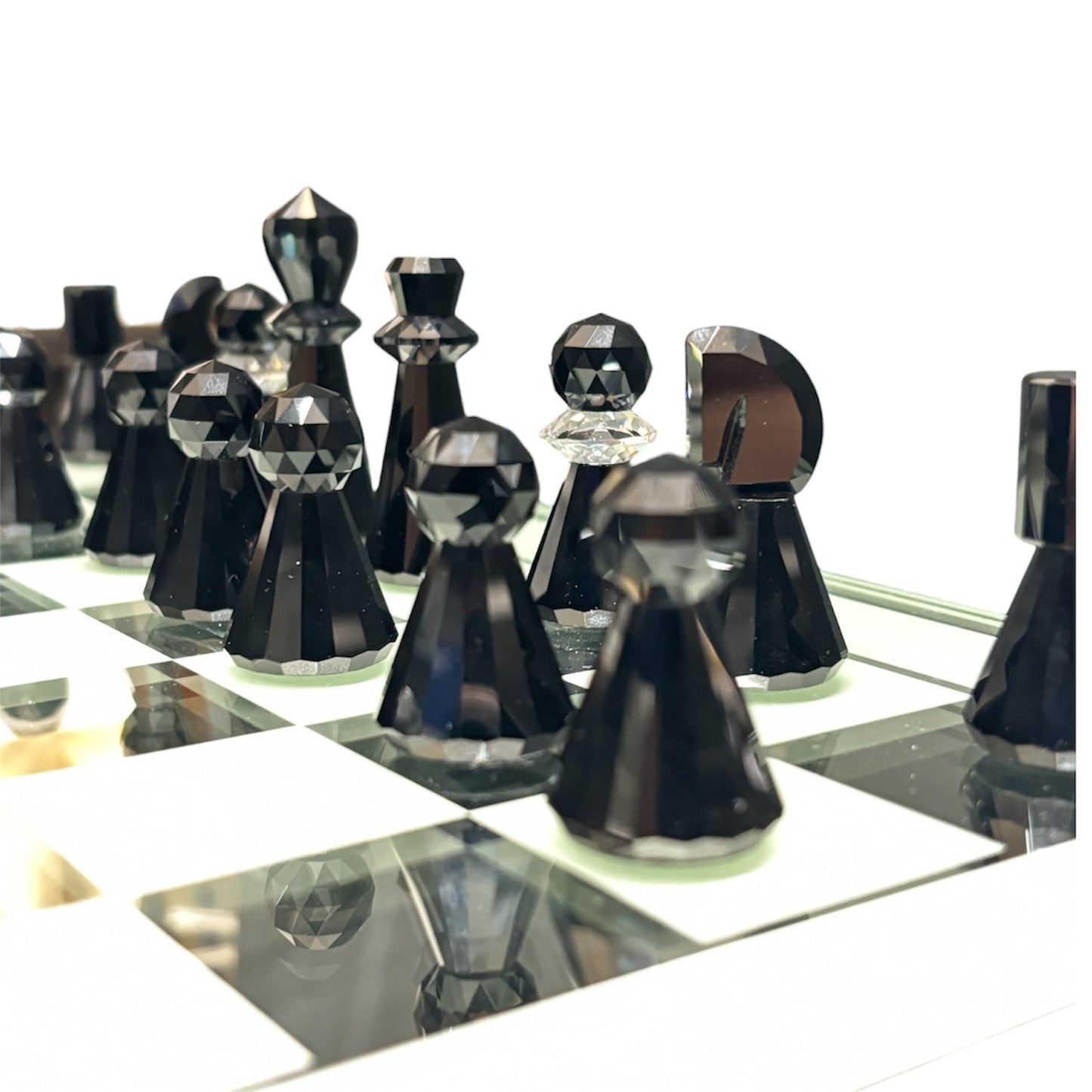 SWAROVSKI Chess Set Silver Crystal