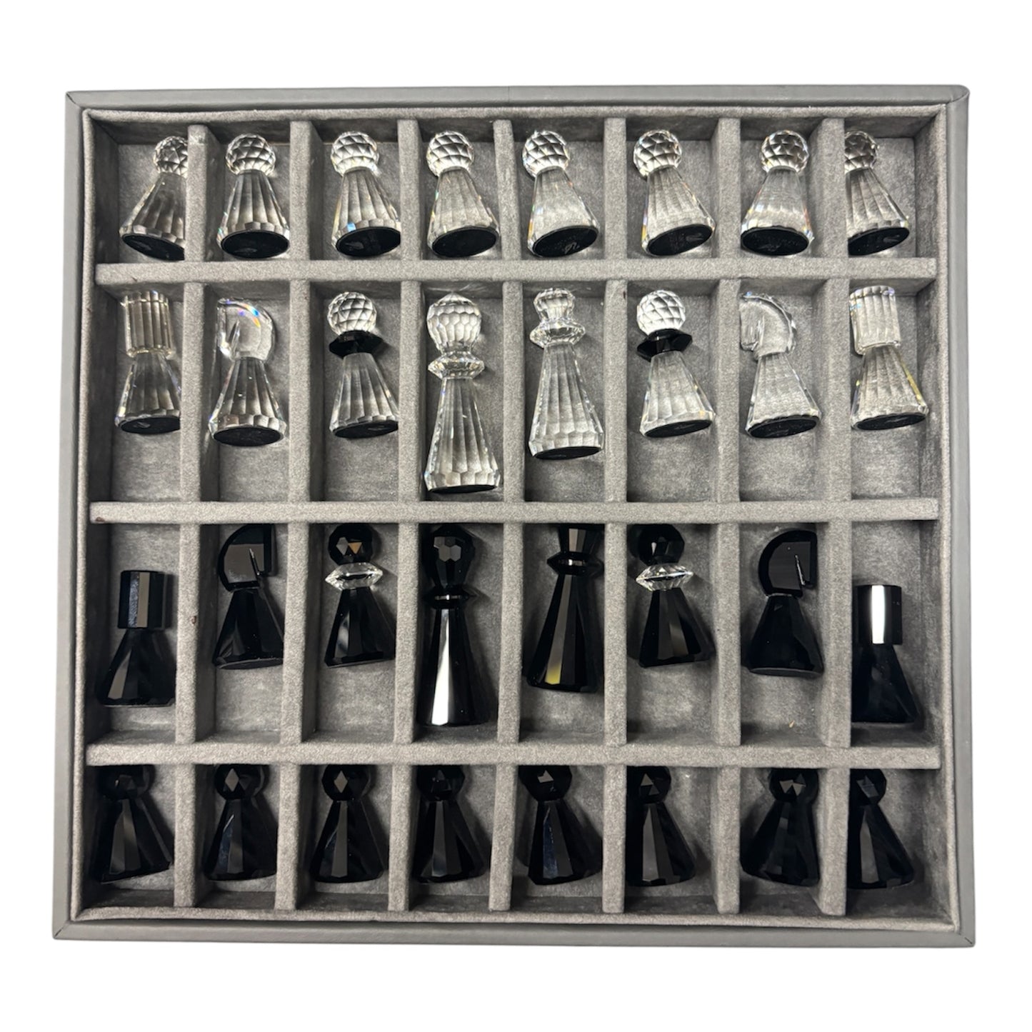 SWAROVSKI Chess Set Silver Crystal