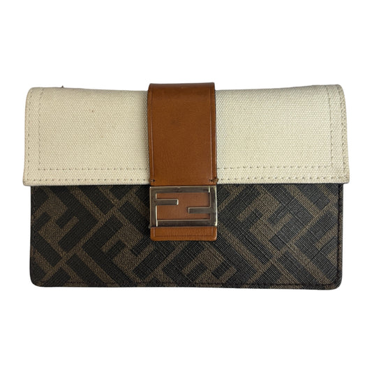 FENDI Shoulder Bag 7M0295 Brown/Ivory AFSC 218-0059