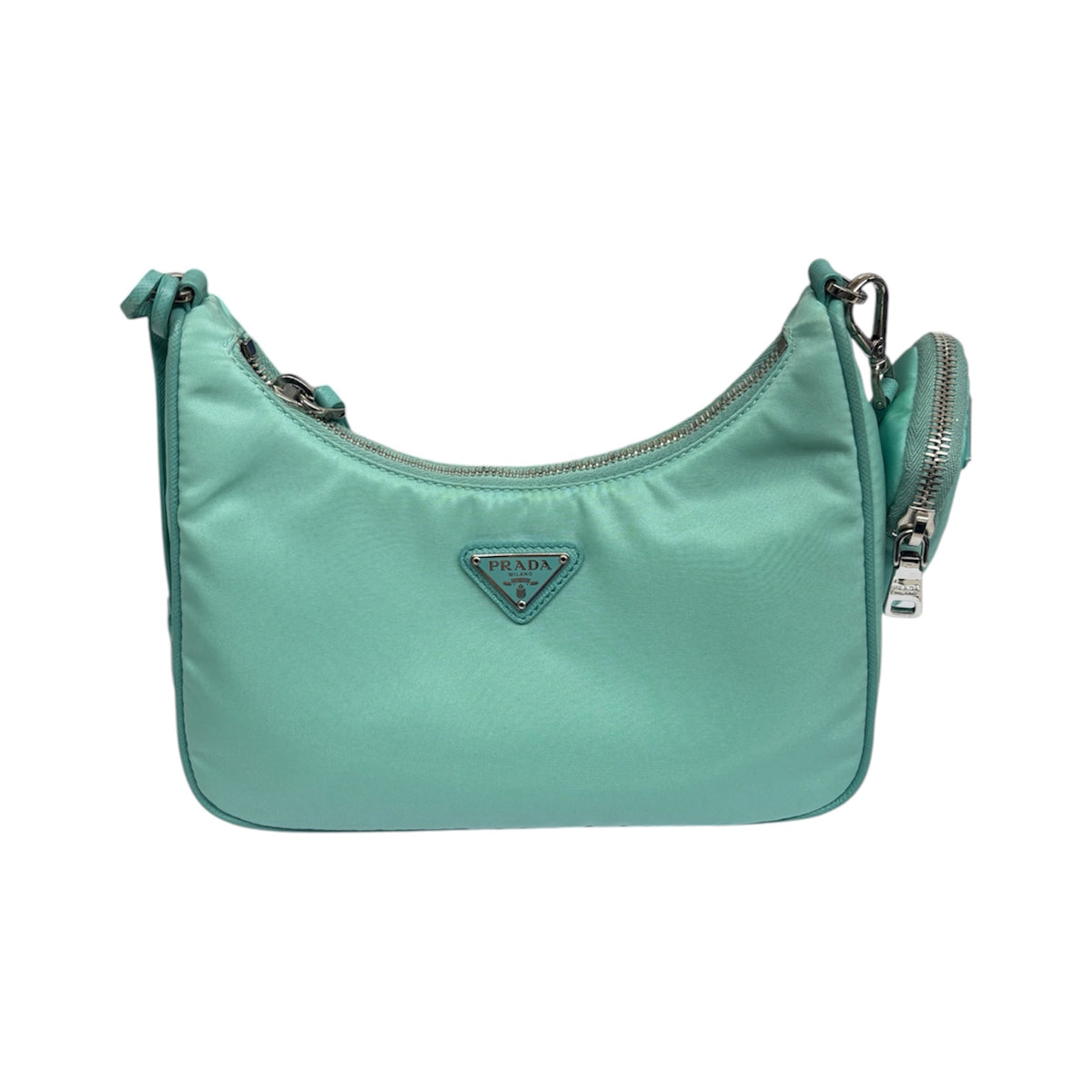 PRADA Shoulder Bag Re-Edition 2005 1BH204 Sky Blue Discolored
