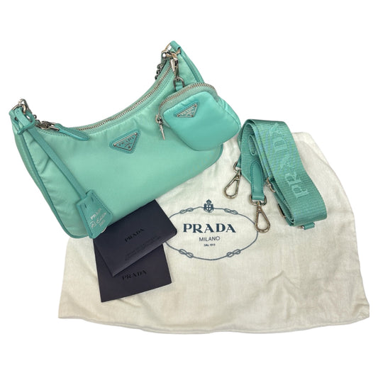 PRADA Shoulder Bag Re-Edition 2005 1BH204 Sky Blue Discolored