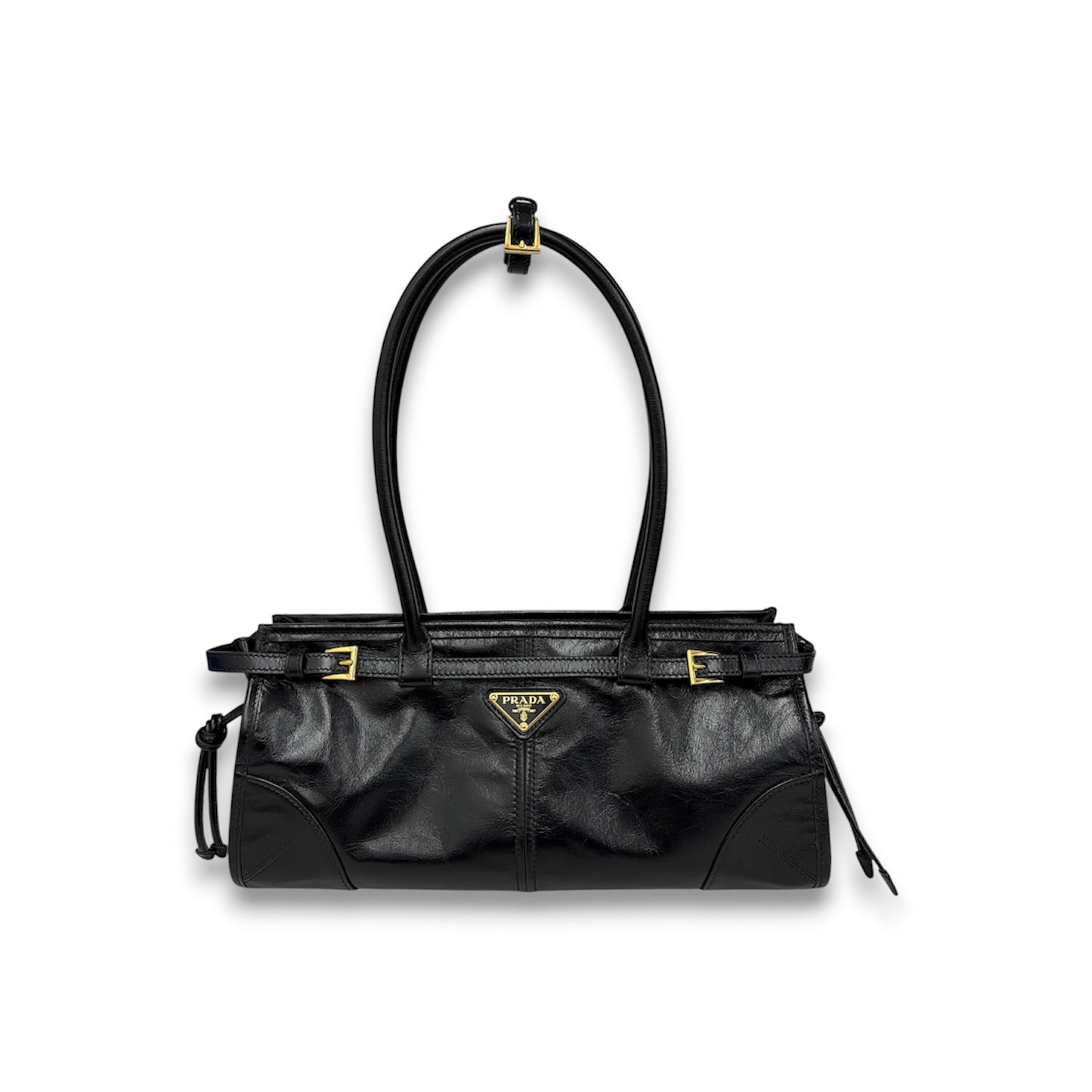 PRADA Handbag 1BA426 Black 25 Bonnie M *Without Straps* Rank (B)
