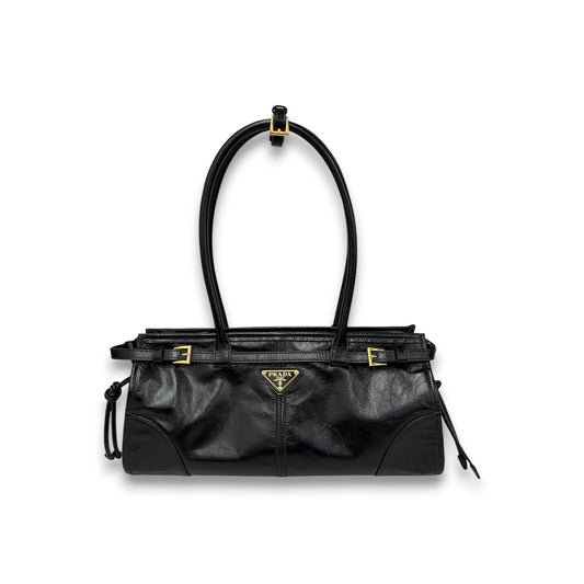 PRADA Handbag 1BA426 Black 25 Bonnie M *Without Straps* Rank (B)