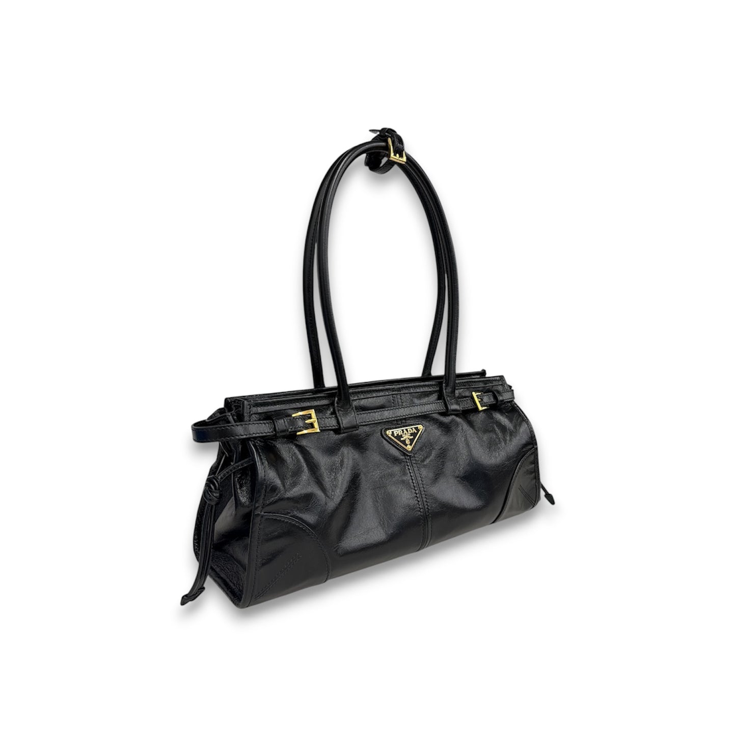 PRADA Handbag 1BA426 Black 25 Bonnie M *Without Straps* Rank (B)