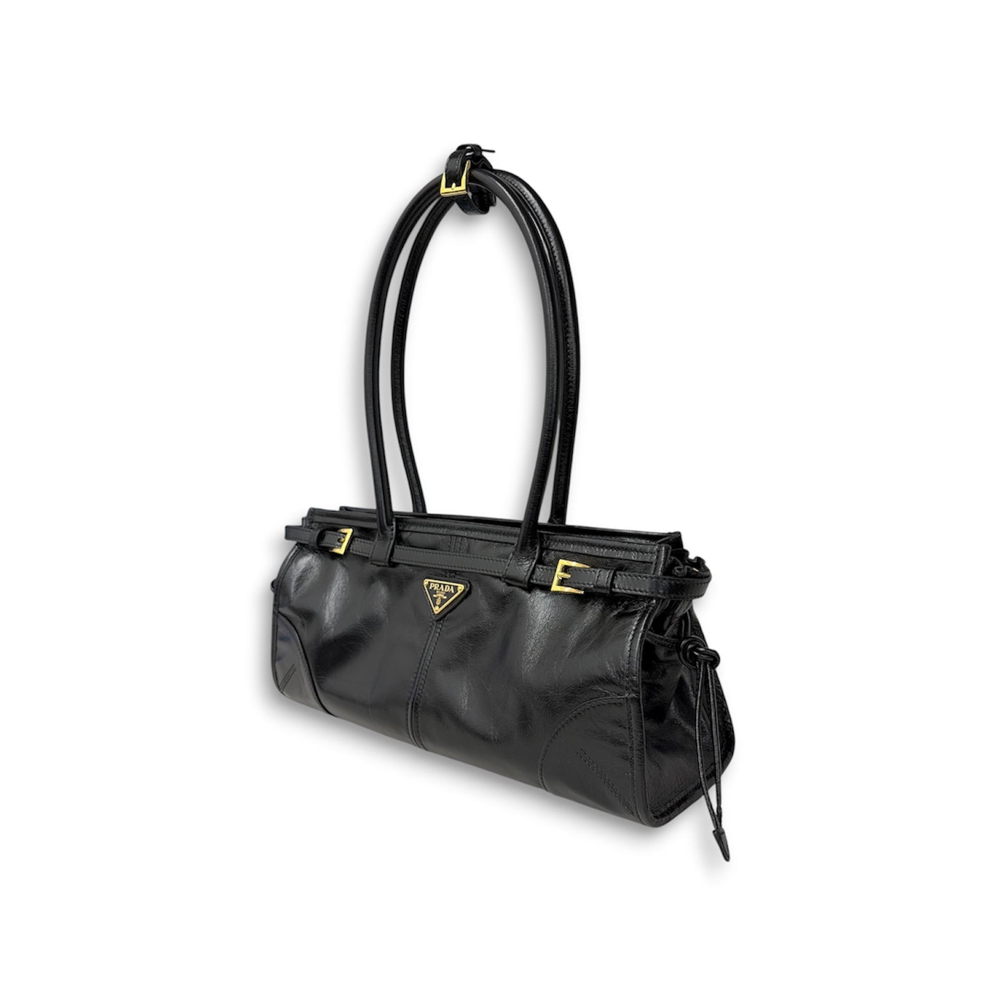 PRADA Handbag 1BA426 Black 25 Bonnie M *Without Straps* Rank (B)